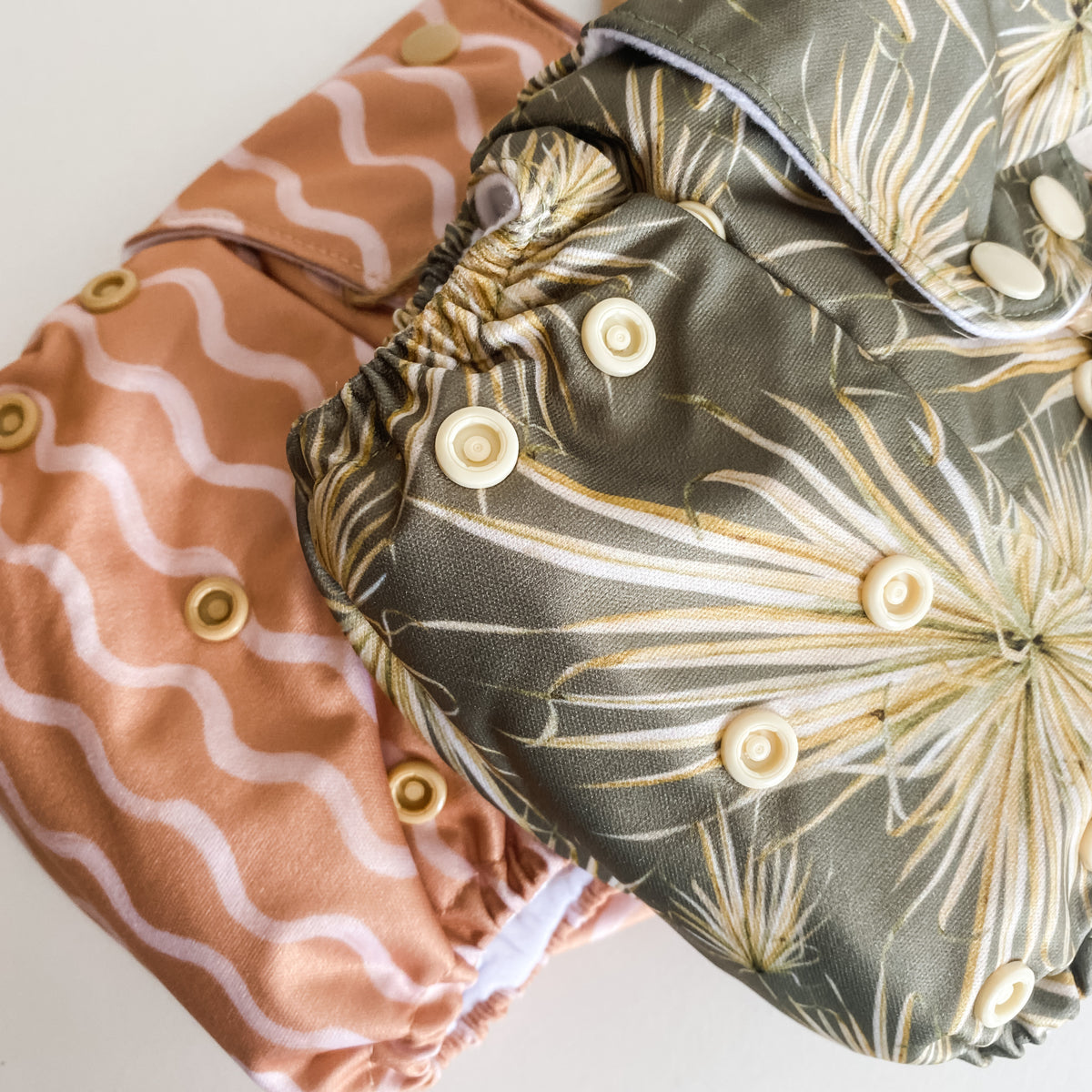 Trial Pack OSFM Pocket Nappy - Earth Waves and Paradise Palm